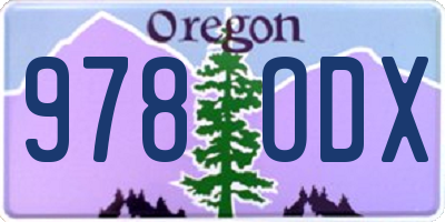 OR license plate 978ODX
