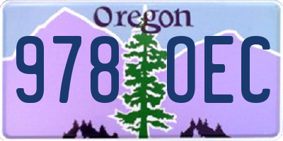 OR license plate 978OEC