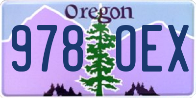 OR license plate 978OEX