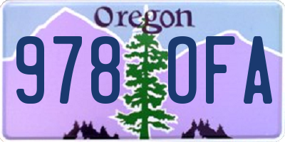OR license plate 978OFA