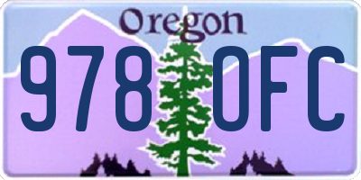 OR license plate 978OFC