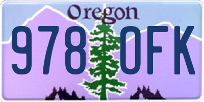 OR license plate 978OFK