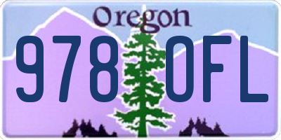 OR license plate 978OFL
