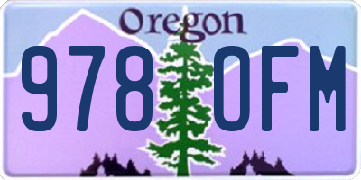 OR license plate 978OFM