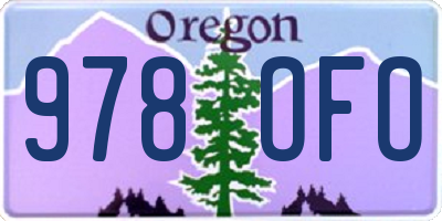OR license plate 978OFO