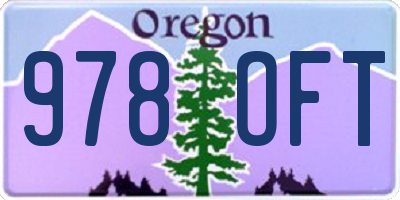 OR license plate 978OFT