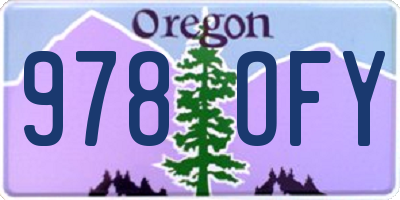 OR license plate 978OFY