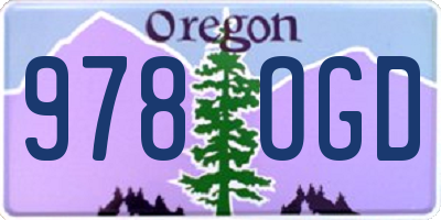 OR license plate 978OGD