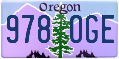 OR license plate 978OGE