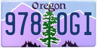 OR license plate 978OGI