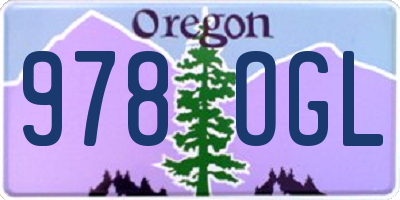 OR license plate 978OGL