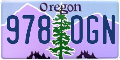 OR license plate 978OGN