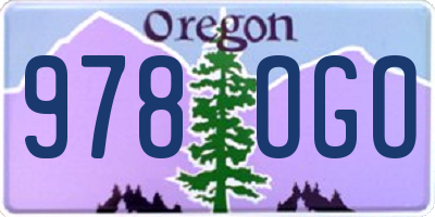 OR license plate 978OGO