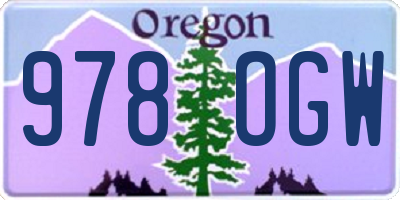 OR license plate 978OGW