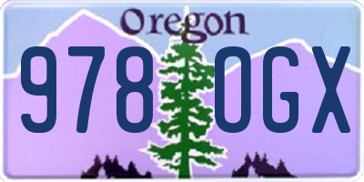 OR license plate 978OGX