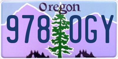OR license plate 978OGY