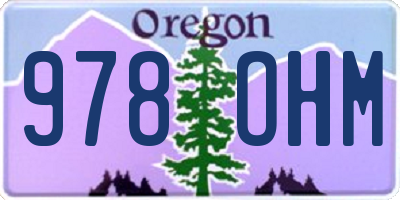 OR license plate 978OHM