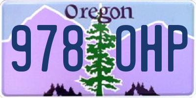 OR license plate 978OHP