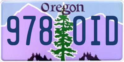 OR license plate 978OID