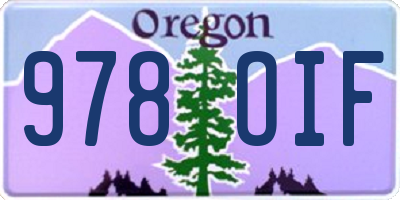 OR license plate 978OIF