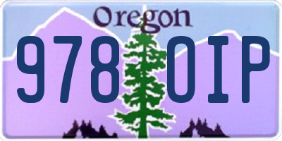 OR license plate 978OIP
