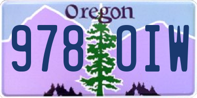 OR license plate 978OIW