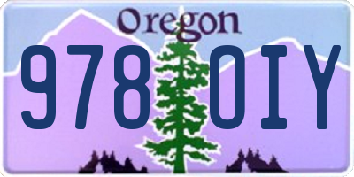 OR license plate 978OIY