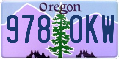 OR license plate 978OKW