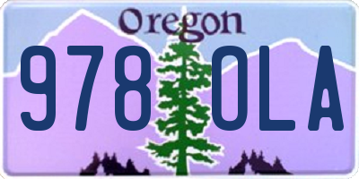 OR license plate 978OLA