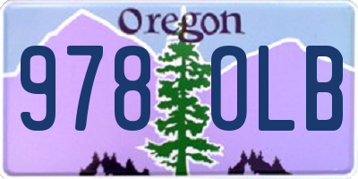 OR license plate 978OLB