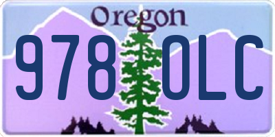 OR license plate 978OLC