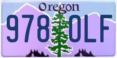 OR license plate 978OLF