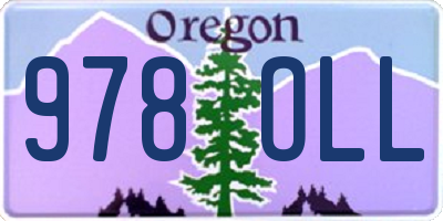 OR license plate 978OLL