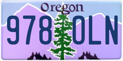 OR license plate 978OLN