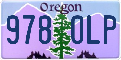 OR license plate 978OLP