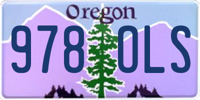 OR license plate 978OLS