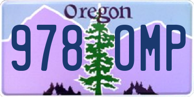 OR license plate 978OMP