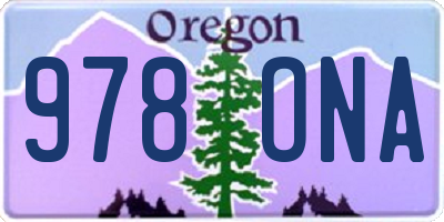 OR license plate 978ONA