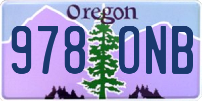 OR license plate 978ONB