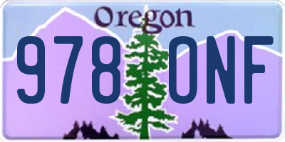 OR license plate 978ONF