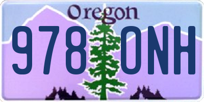 OR license plate 978ONH