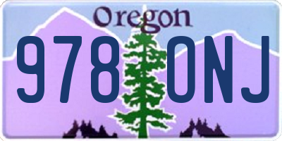 OR license plate 978ONJ