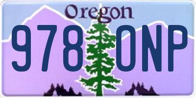 OR license plate 978ONP