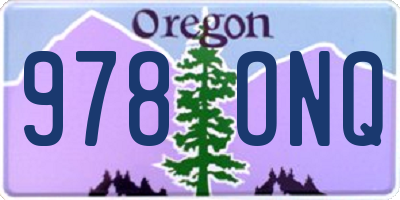 OR license plate 978ONQ