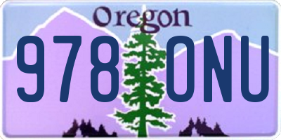 OR license plate 978ONU