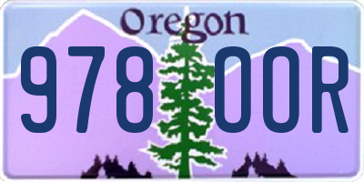OR license plate 978OOR