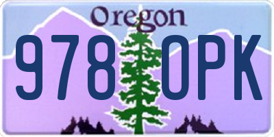 OR license plate 978OPK