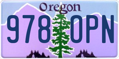 OR license plate 978OPN