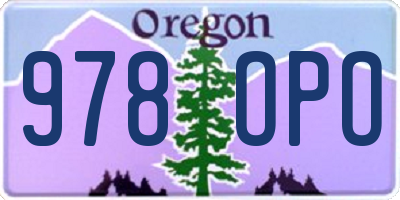 OR license plate 978OPO