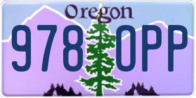 OR license plate 978OPP